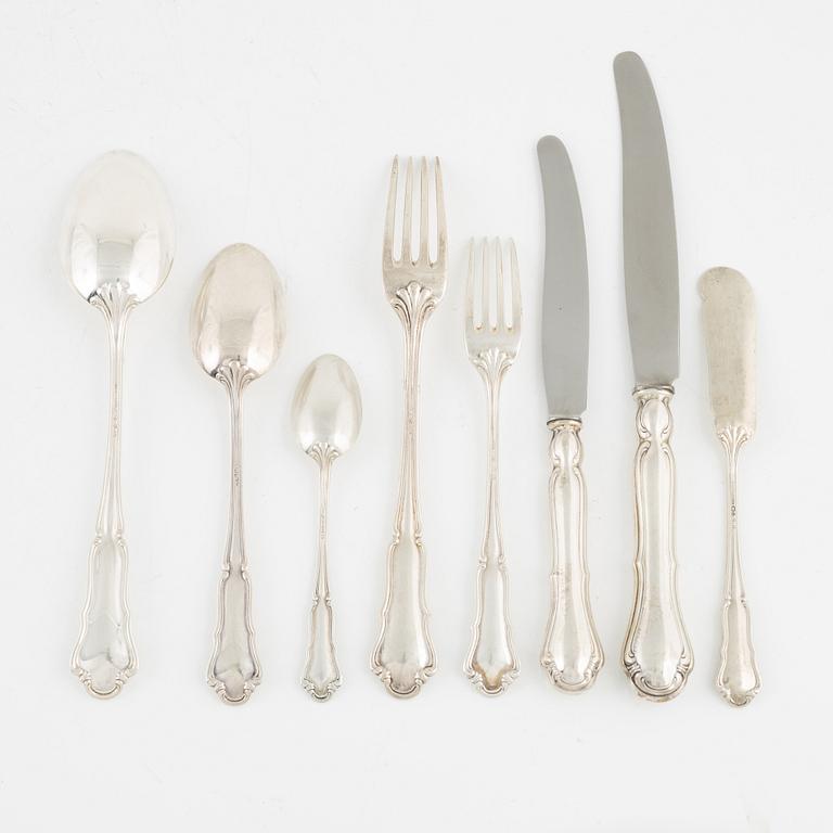 A Swedish Silver Cutlery, mark of Oscar Sjögren, Gothenburg 1927-28 (90 pieces).