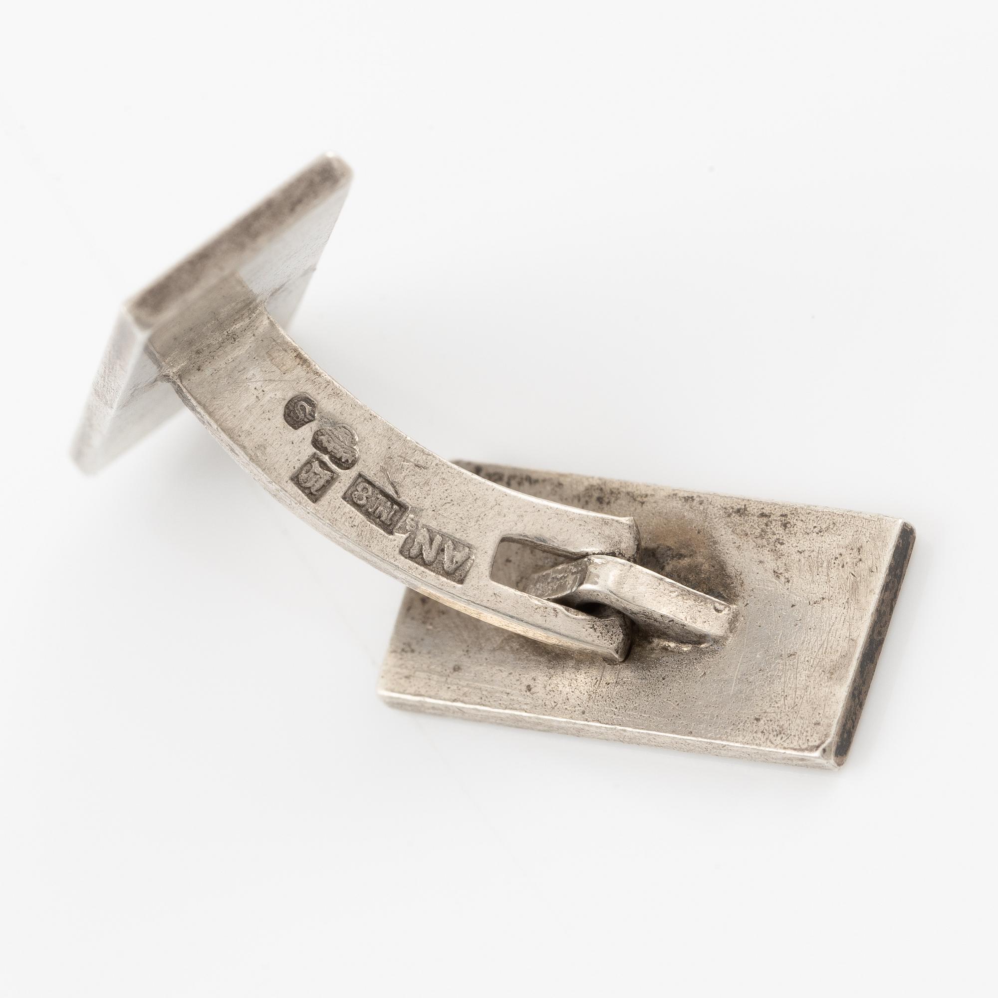 Wiwen Nilsson, cufflinks, a pair of silver, Lund 1938.