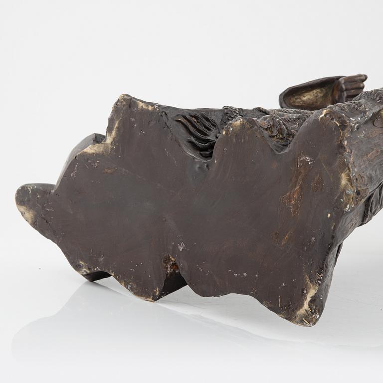 Skulptur föreställande Samuraj, brons. Japan, 1900-tal.