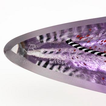 Bertil Vallien, unik skulptur, båt, "Voyage XVII", sandgjutet glas, Kosta Boda.