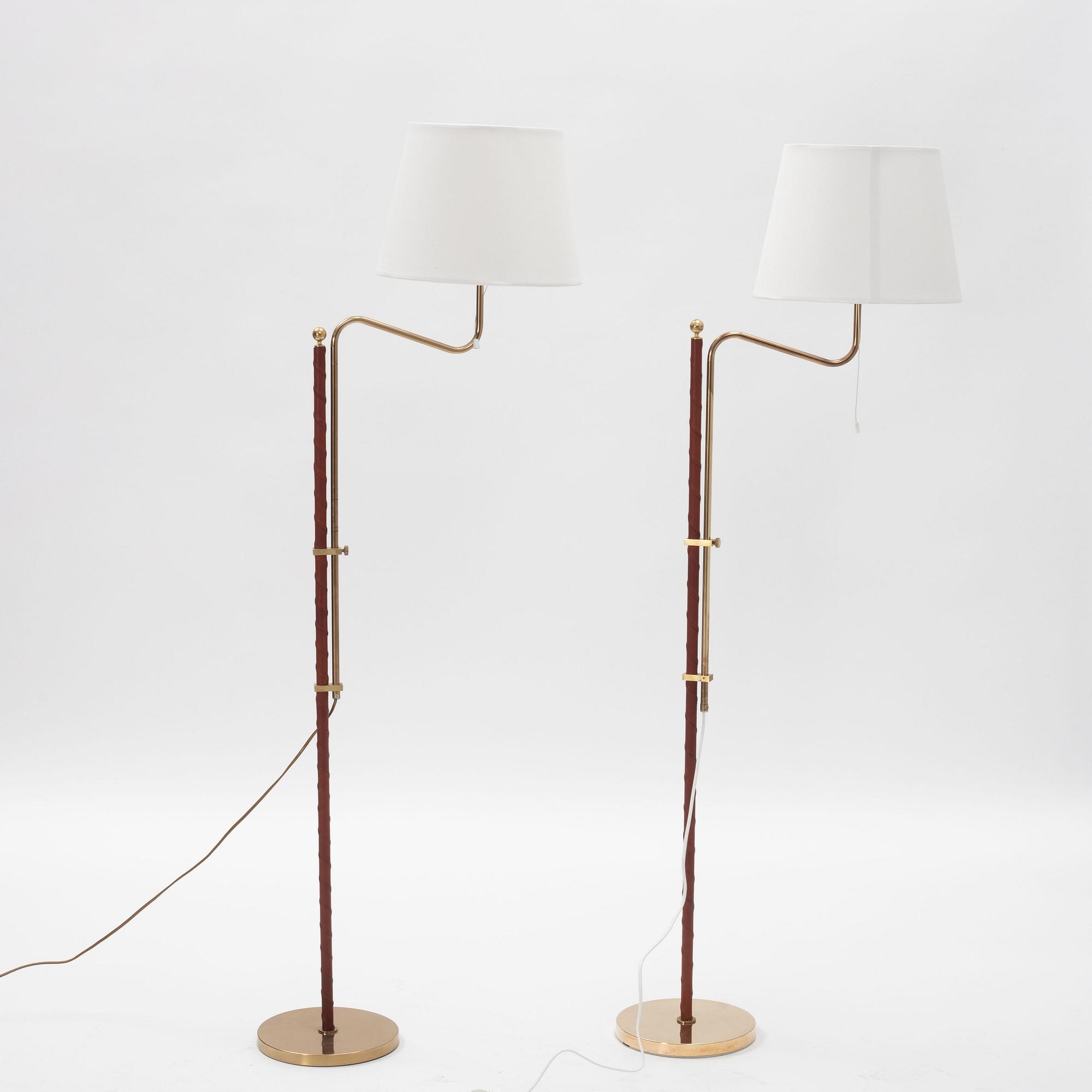 Golvlampor, ett par, modell G 132, Bergboms, 1900-talets slut.