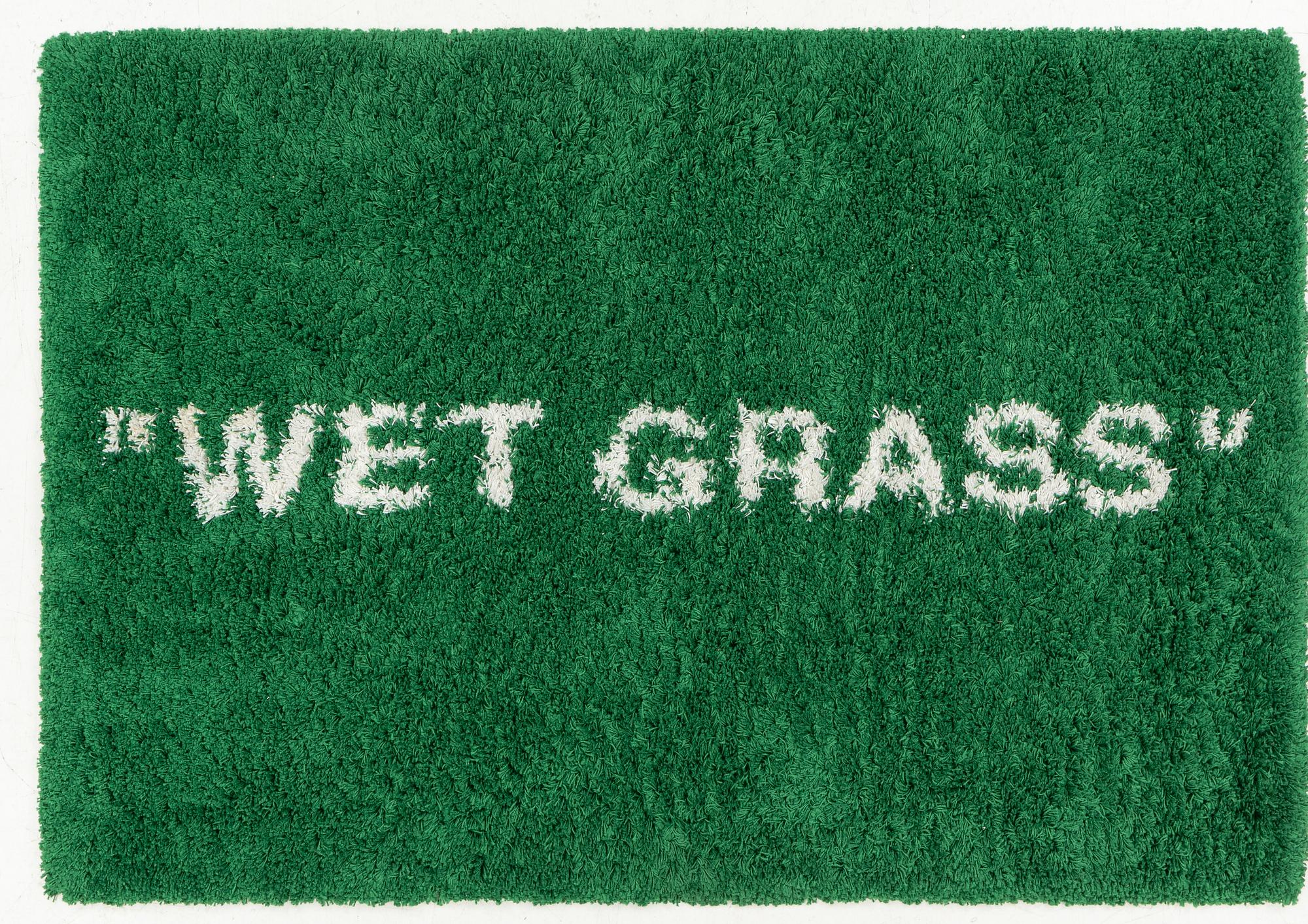 a "Wet Grass" carpet, Ikea, ca 199 x 136 cm.