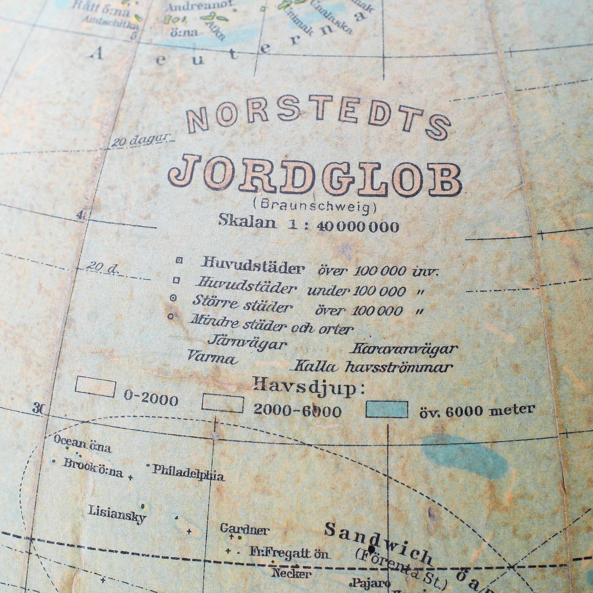 JORDGLOB, Norstedts Jordglob, tidigt 1900-tal.