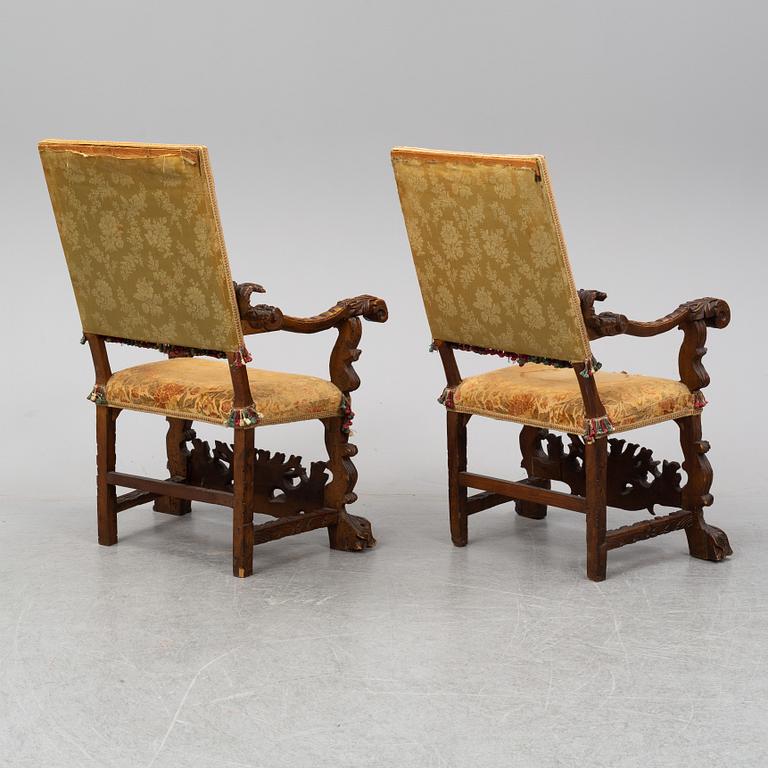 Two italian 18th century chairs.