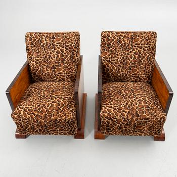 Armchairs, a pair, Art Deco style, 20th century.
