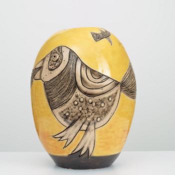 A Cornelis van Beverloo (Corneille) ceramic 'Vase Jaune', J.M. Foubert, France 1999.