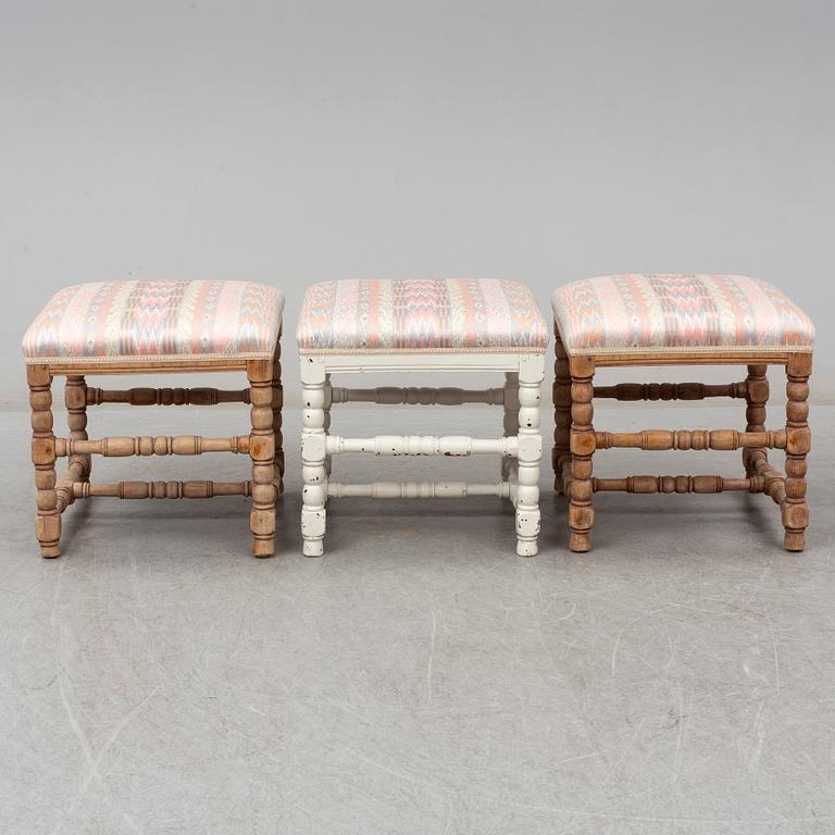 A set of three 18th century  Baroque stools.