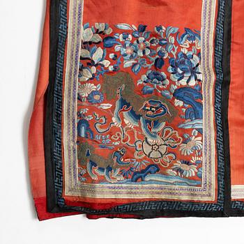 Kjol, broderat siden, Kina, Qingdynastin, 1800-tal.