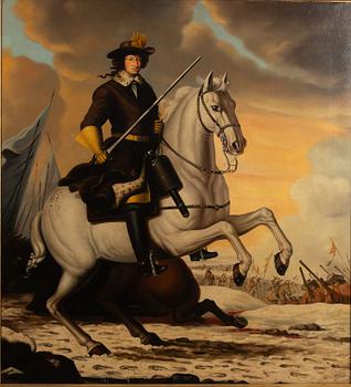 David Klöcker Ehrenstrahl, kopia efter, 1900-talets början, Karl Xi vid slaget vid Lund 1676.