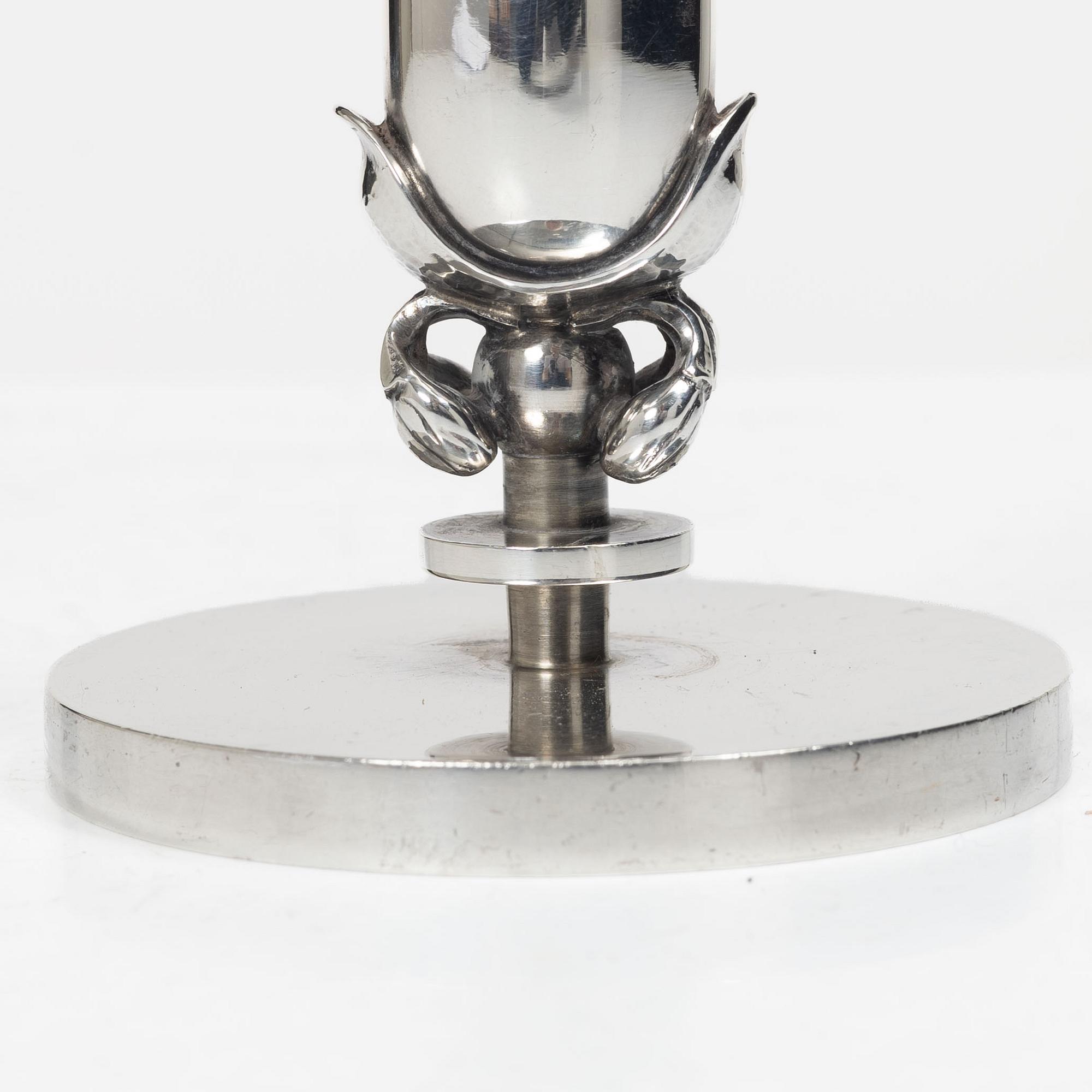 Georg Jensen, a sterling silver orchid vase, designed by Harald Nielsen, model no. 757, Copenhagen, Denmark, after 1945.