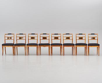 A set of eight Empire chairs by Anders Eriksson, Hassungared, first part 19th century.