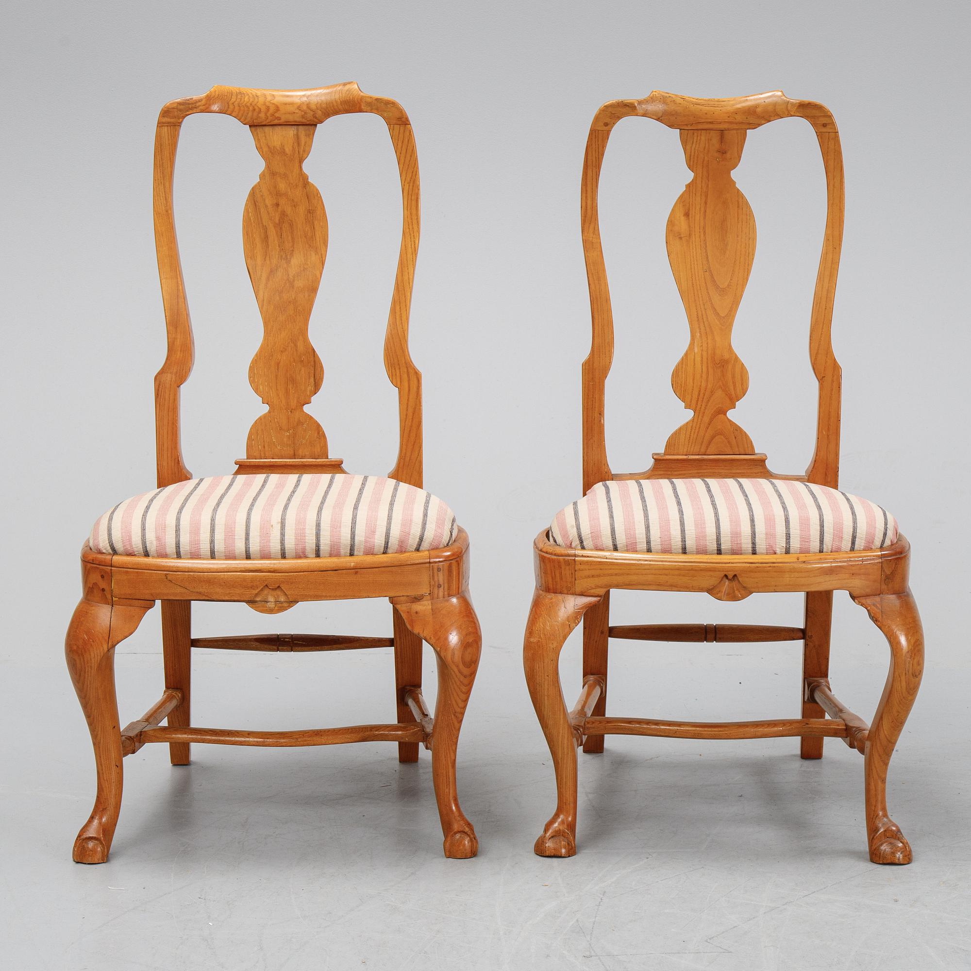 A set of six Rococo chairs, second half of the 18th century.
