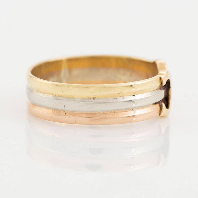 Cartier, 18K  three coloured gold ring.