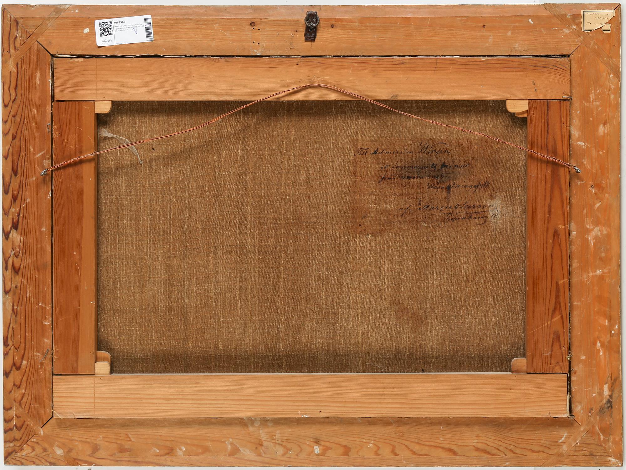 MARCUS LARSSON, oil on canvas, signed and dated 1858.