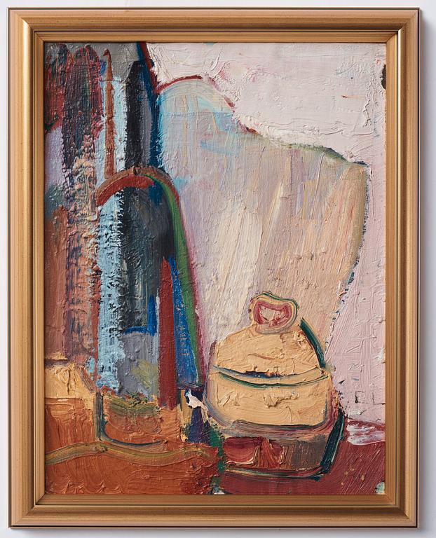 Evert Lundquist, Still life with bottle and urn.