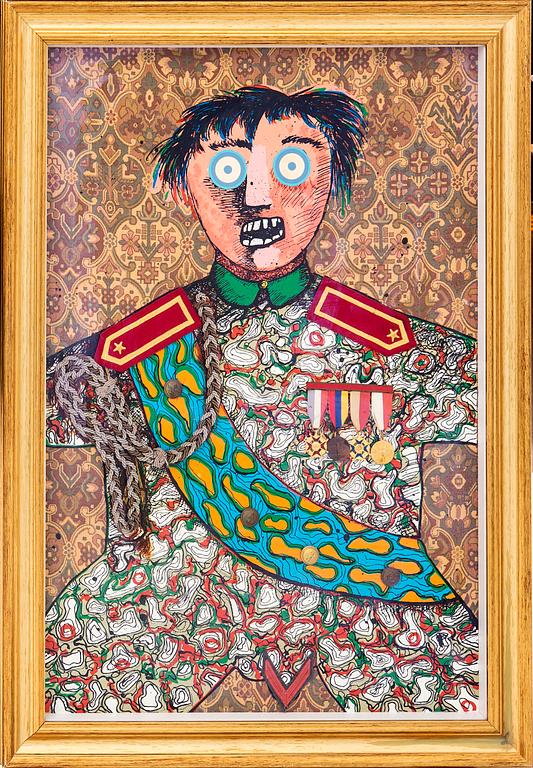 Enrico Baj, mixed media signed and numbered 290/300.