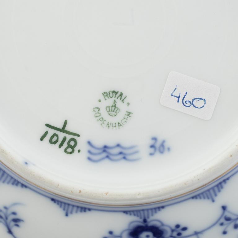 A 'Blue Fluted Full Lace' porcelain bowl, Royal Copenhagen, model 1018, 1898-1923.