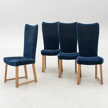 Swedish Modern, a set of four chairs, 1940s.