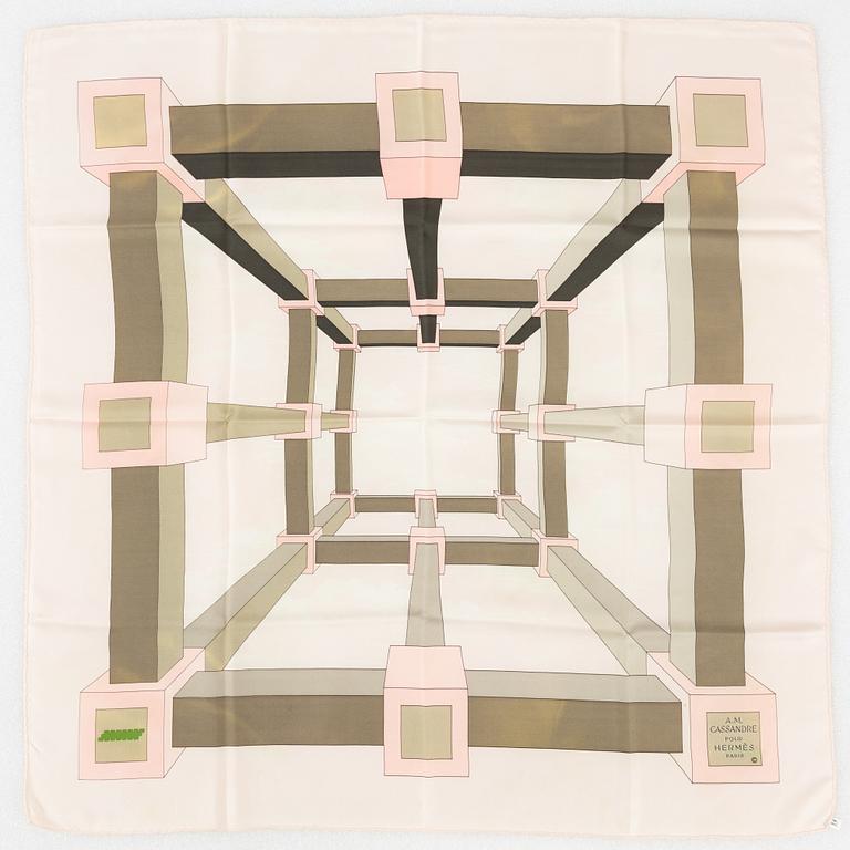 Hermès, a 'Perspective' twill silk scarf.