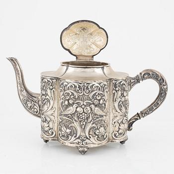 Te och kaffeservis, silver, Tyskland, tidigt 1900-tal.