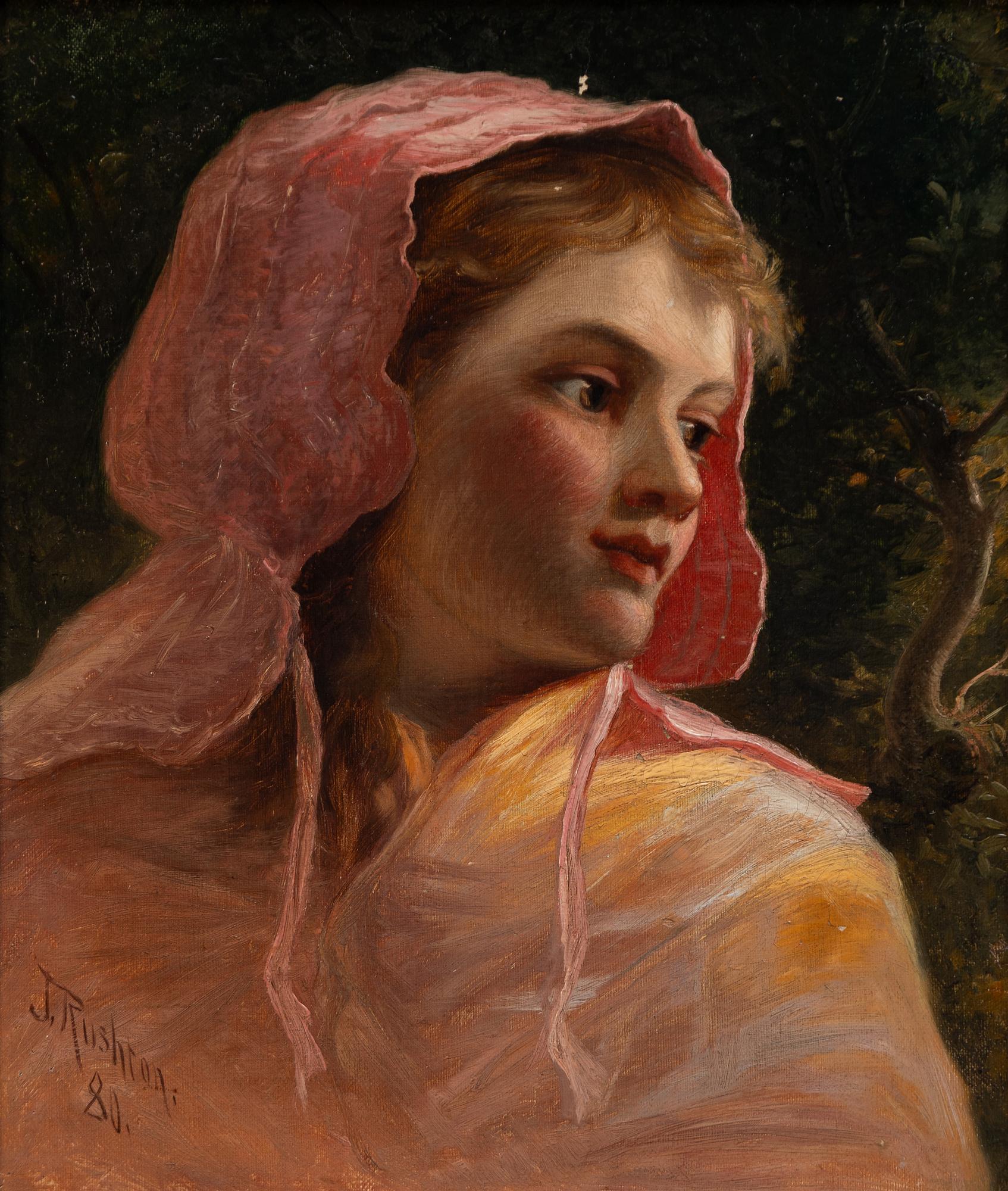 J. Rushton, Flicka i rosa.