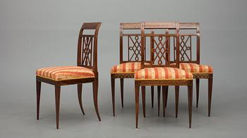 A SET OF FOUR CHAIRS.