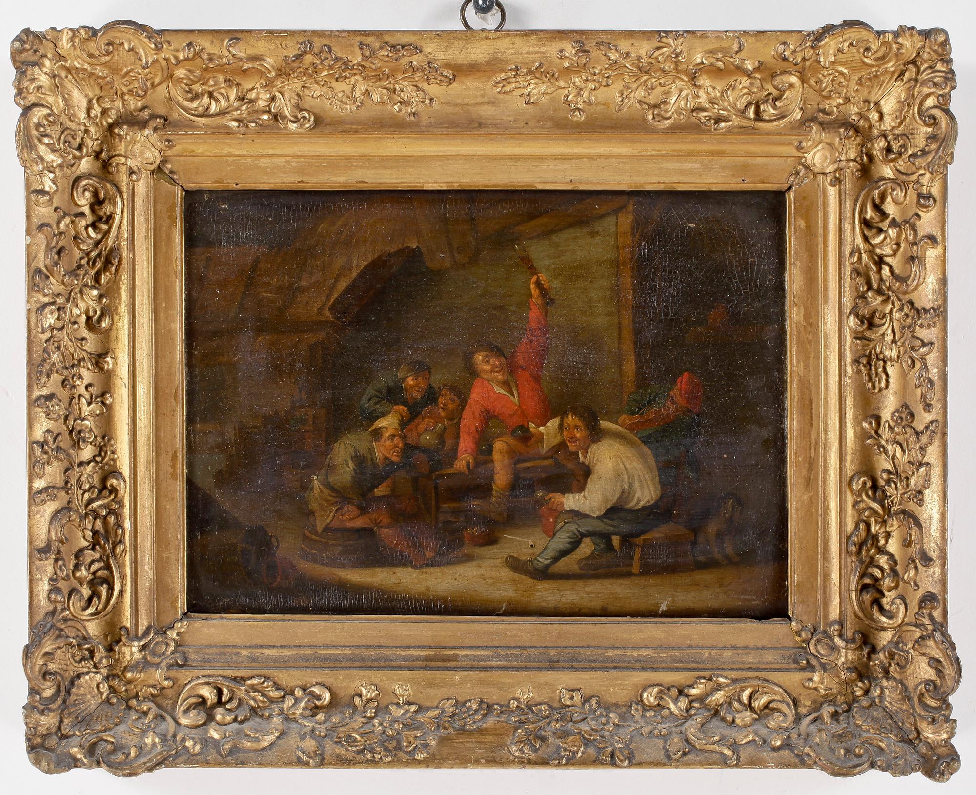 OKÄND KONSTNÄR, olja på pannå, ej signerad, 17/1800-tal.