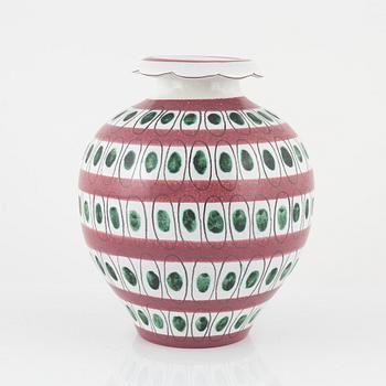 Stig Lindberg, vase, earthenware, Gustavsberg.