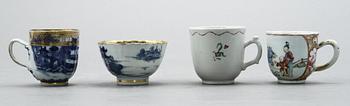 PARTI PORSLIN, 4 delar, Kina, 1700-tal.