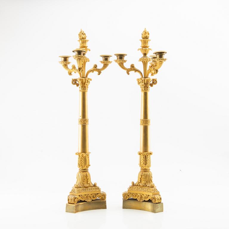 Candelabras, a pair in Empire style, late 19th century.