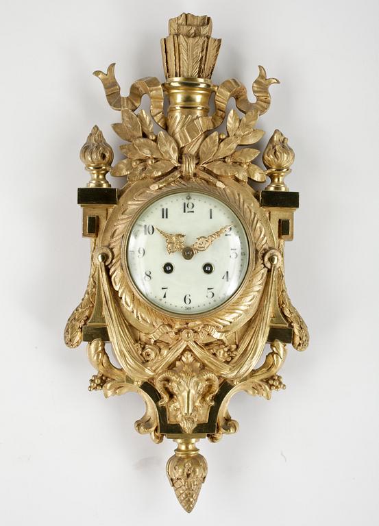 VÄGGPENDYL, brons, Louis XVI-stil, 1900-talets första hälft.
