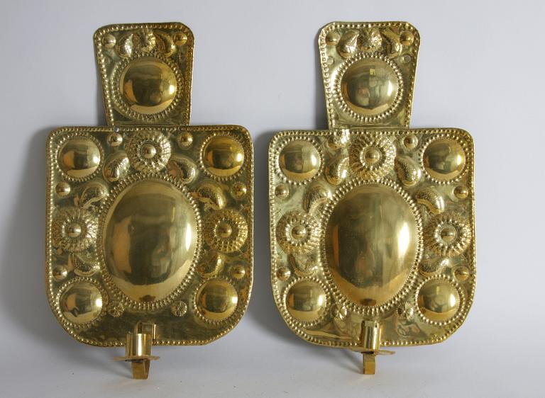 VÄGGPLÅTAR, ett par, barockstil, omkring 1900.