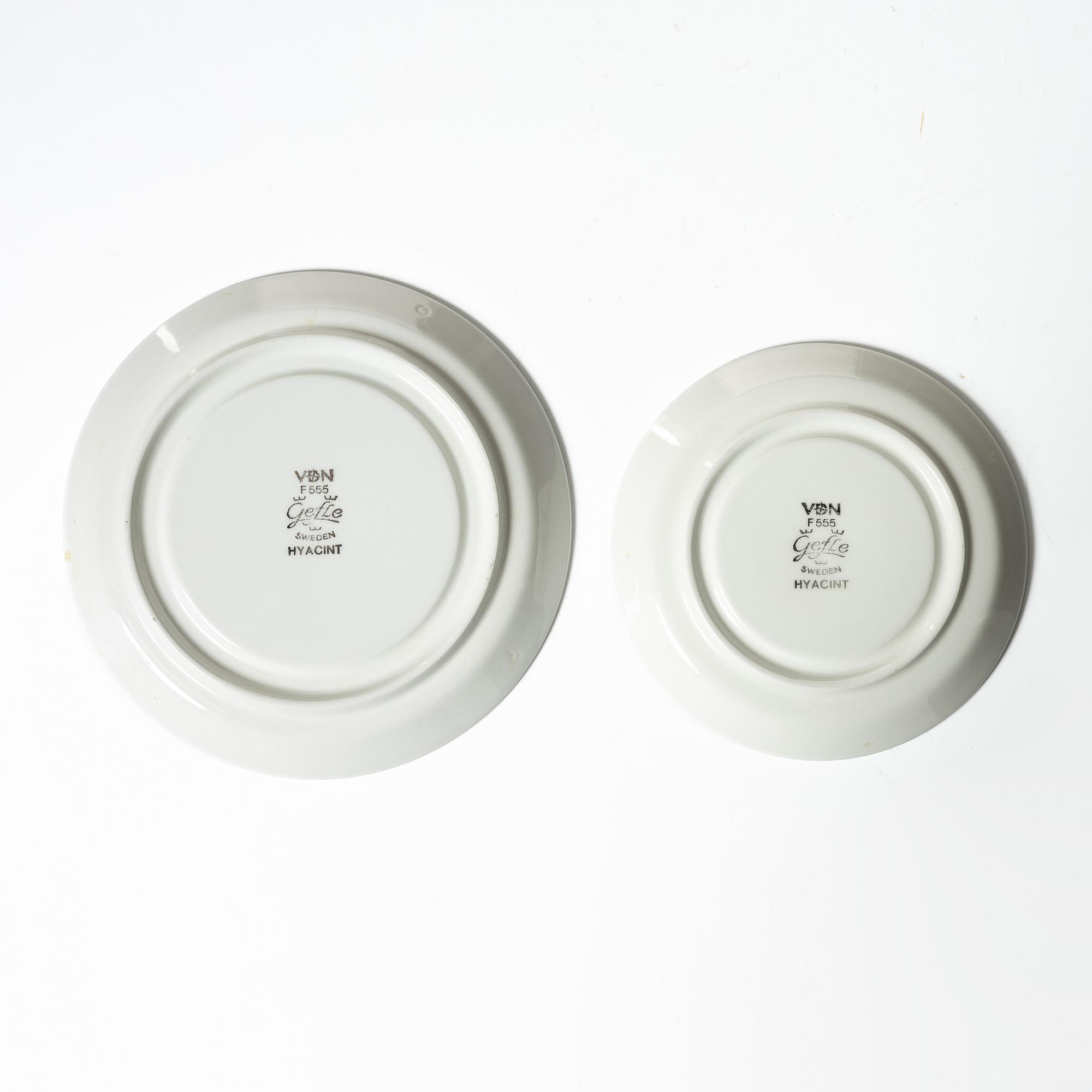 Arthur Percy, kaffeservisdelar, 17 st, "Blå Hyacint", Gefle.