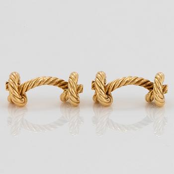 A pair of 18K gold cufflinks Hermès design Georges L'Enfant.