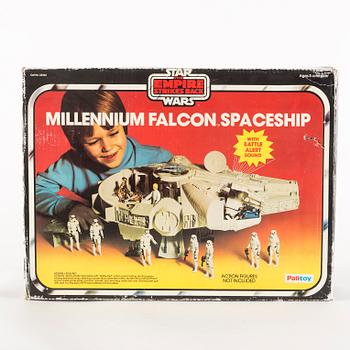 STAR WARS, Millennium Falcon i Palitoy-kartong, Empire Strikes Back, 1980.