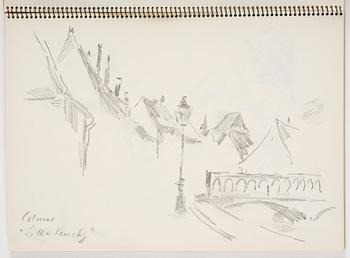 Lotte Laserstein, Skissblock med 23 teckningar varav 3 signerade.