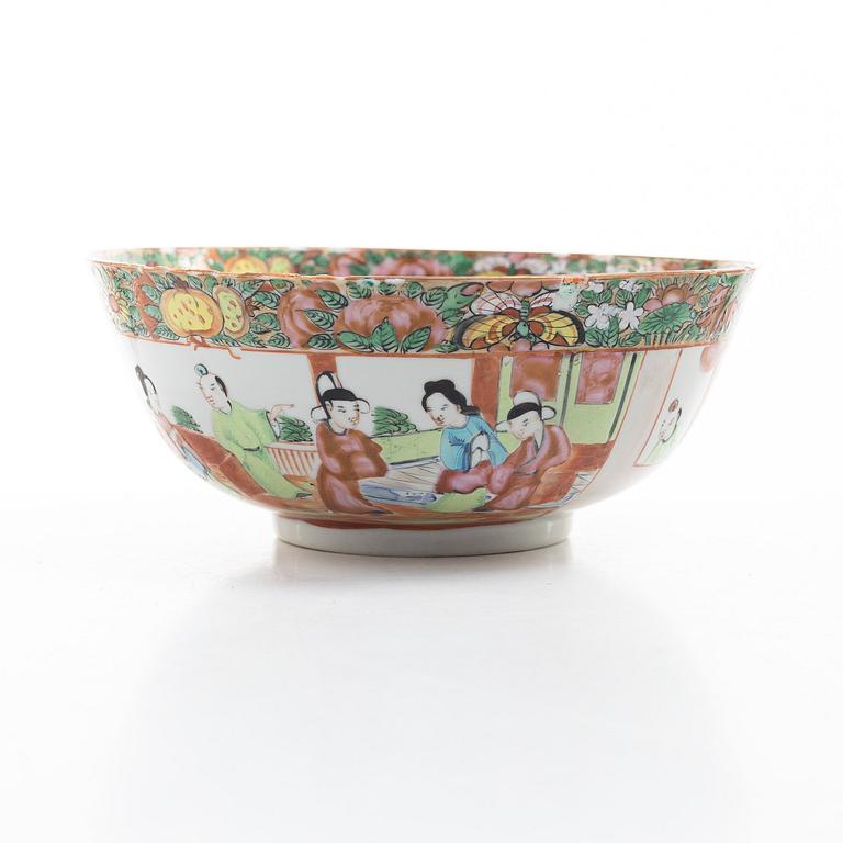 Fat och skål, porslin, Kanton, Kina, Qingdynastin, 1800-tal.