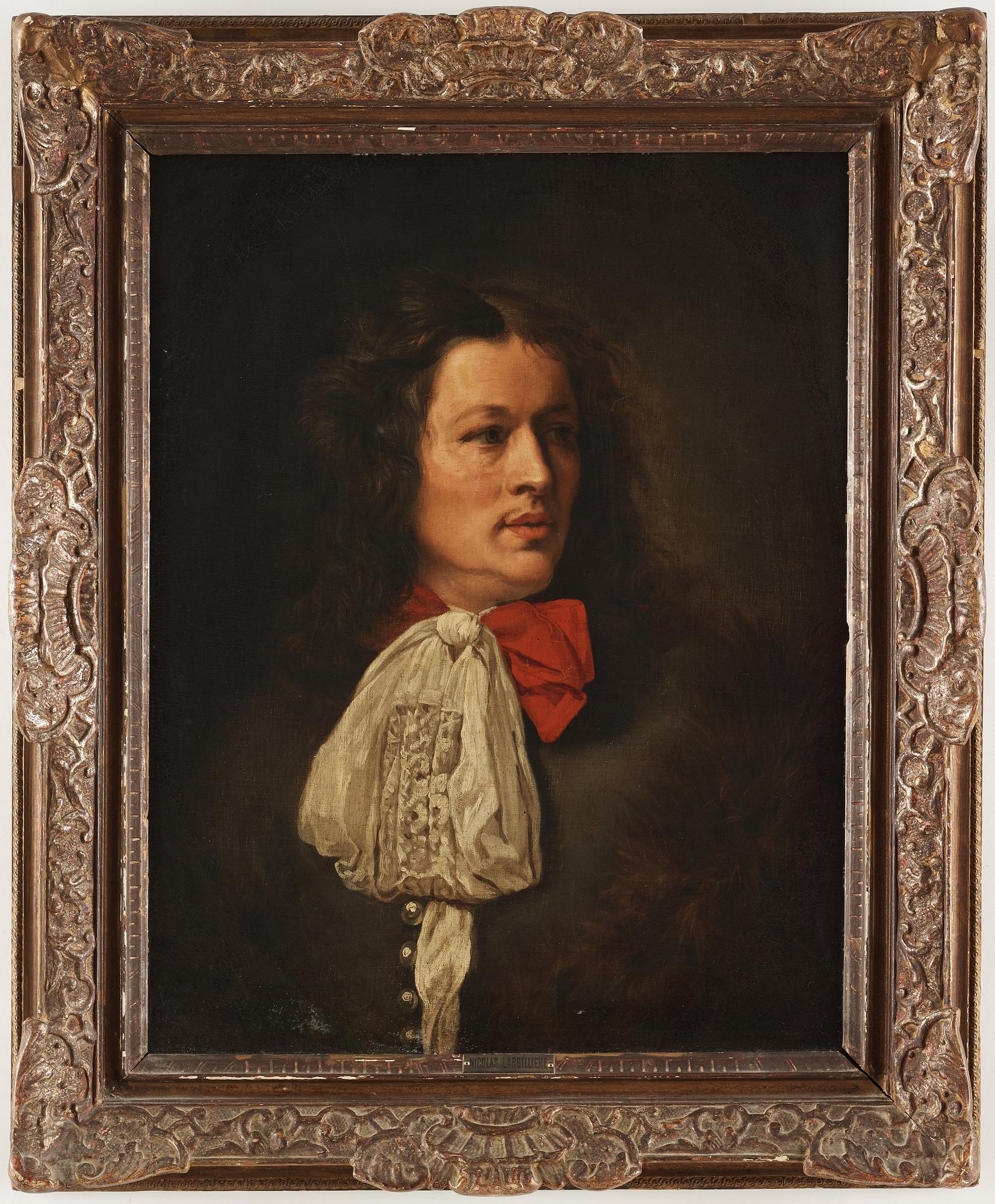Nicolas de Largilliere Circle of, Man with white cravat.