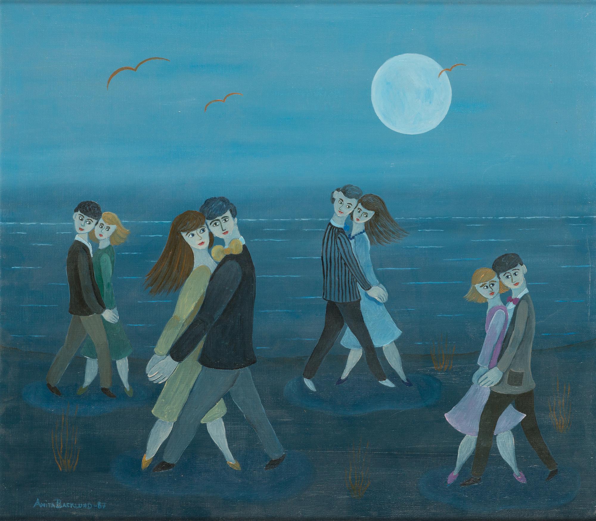 Anita Backlund, öljy kankaalle, signeerattu ja päivätty-87.