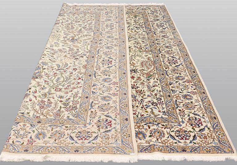 A carpet, Figural Nain, part silk, sk 9LAA, ca 355 x 249.