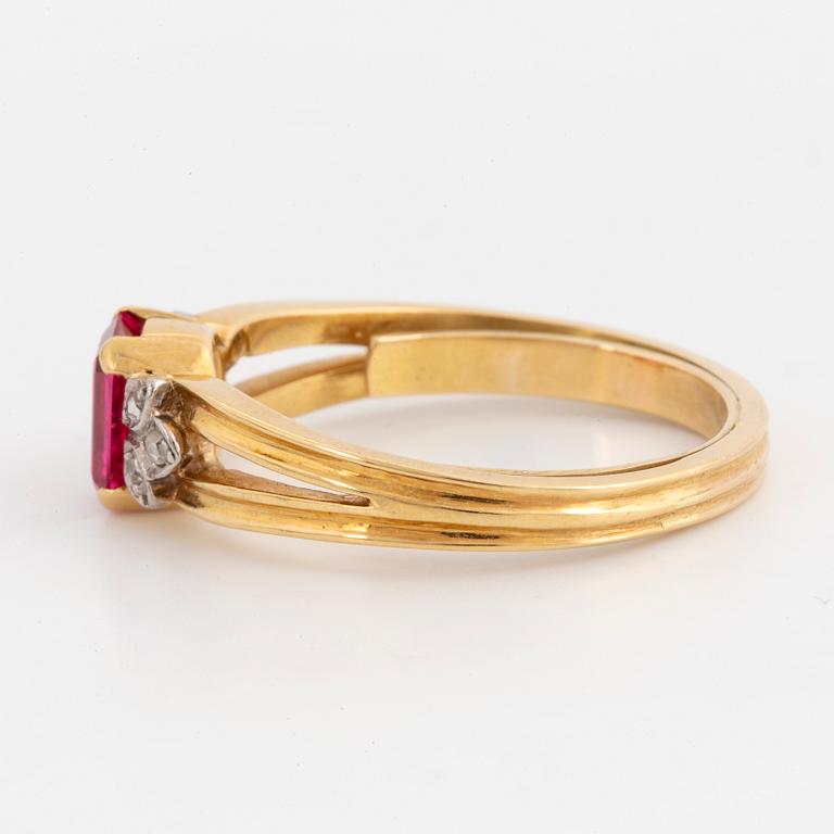 A W.A Bolin spinel and diamond ring.