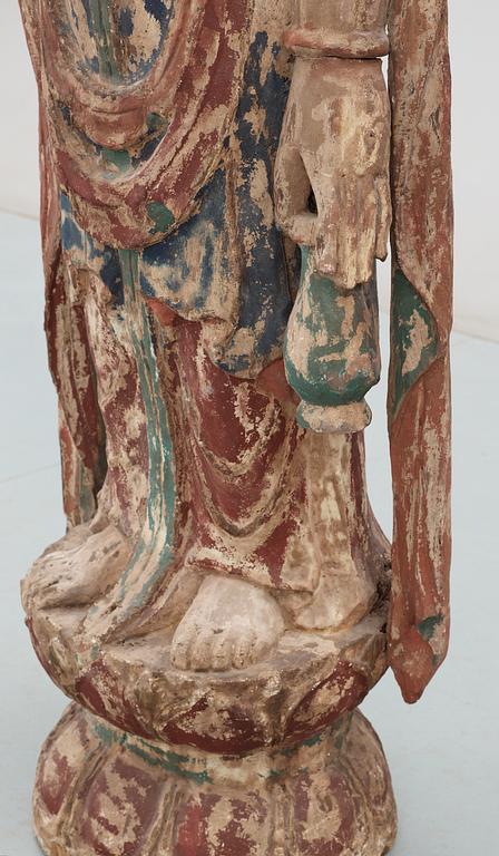 A wooden Guanyin, presumably Ming dynasty.