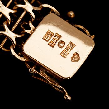 ARMBAND, 18 k guld, svenska stämplar 1966. Vikt ca 20 g.