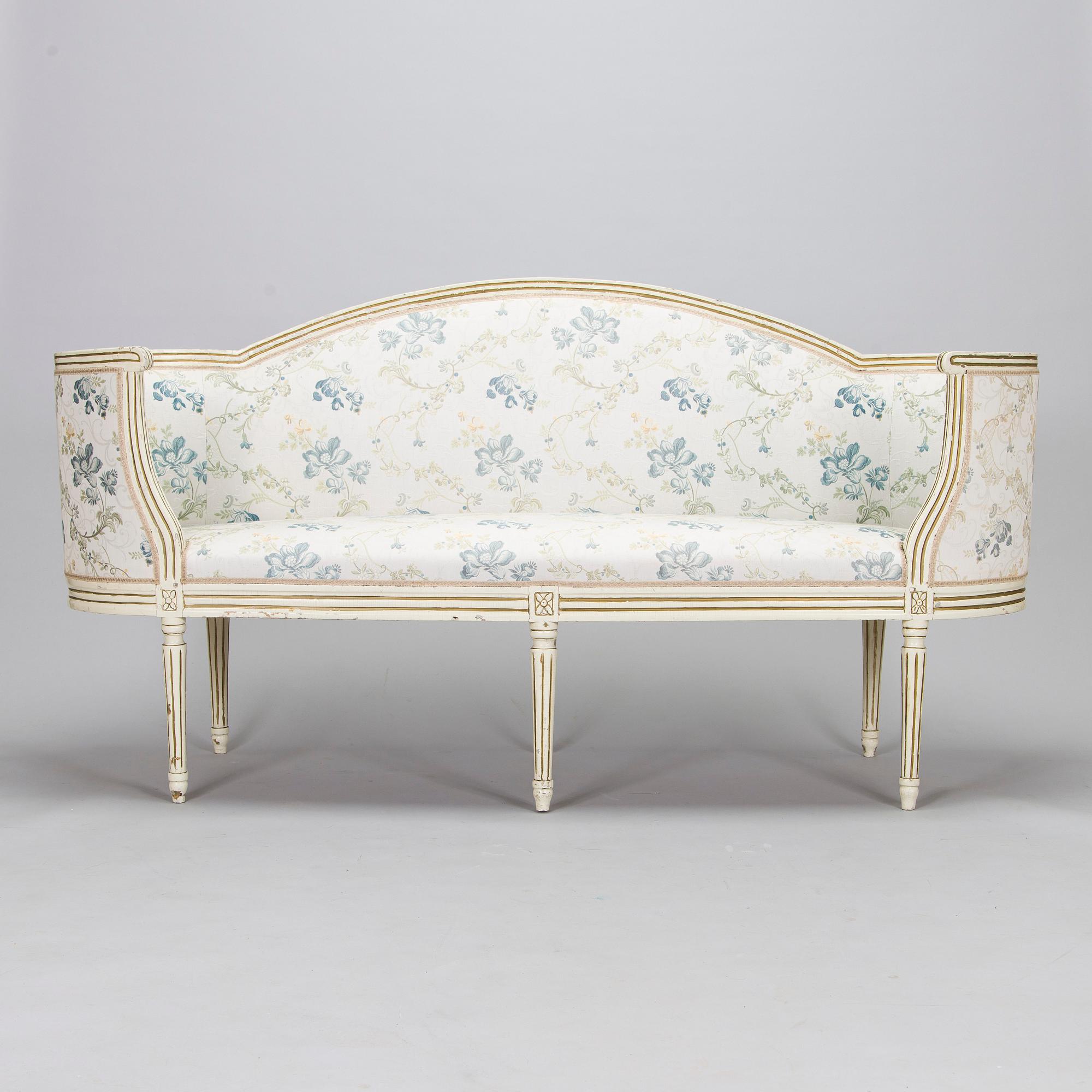 A Gustavian sofa, early 19th century.