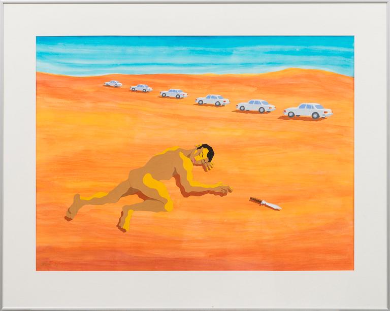 KIBA LUMBERG, mixed media, signed and dated -93.