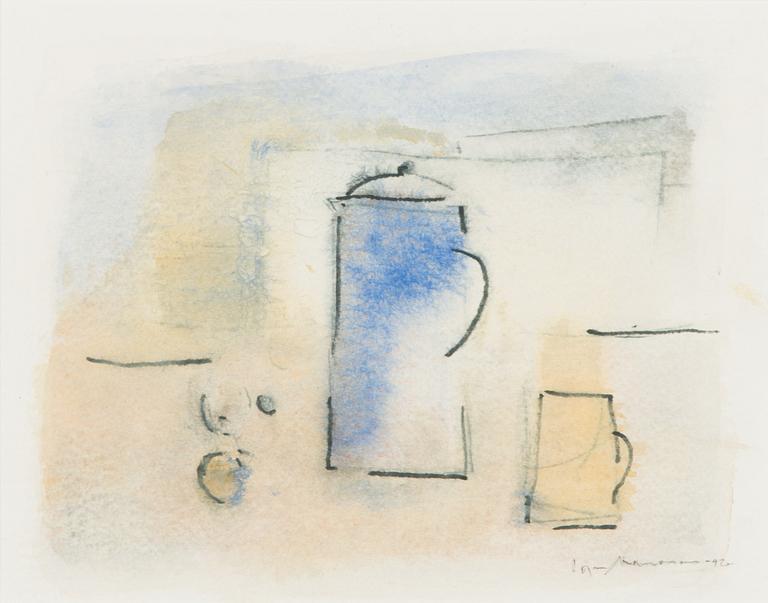 Egon Meuronen, watercolour, signed and dated -92.