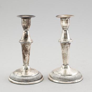 LJUSSTAKAR, 1 par, silver, svenska importstämplar.