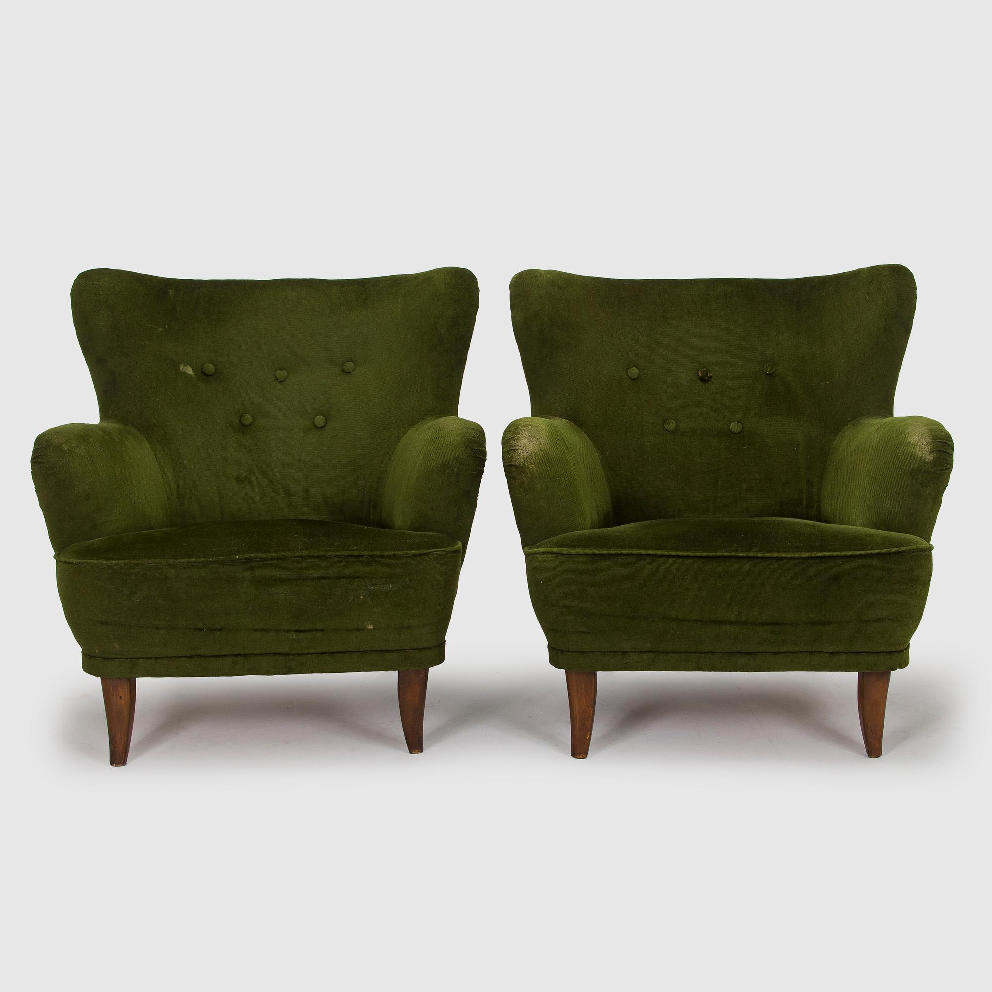 Ilmari Lappalainen, a pair of 1950's 'Laila' armchairs for Asko, Finland.
