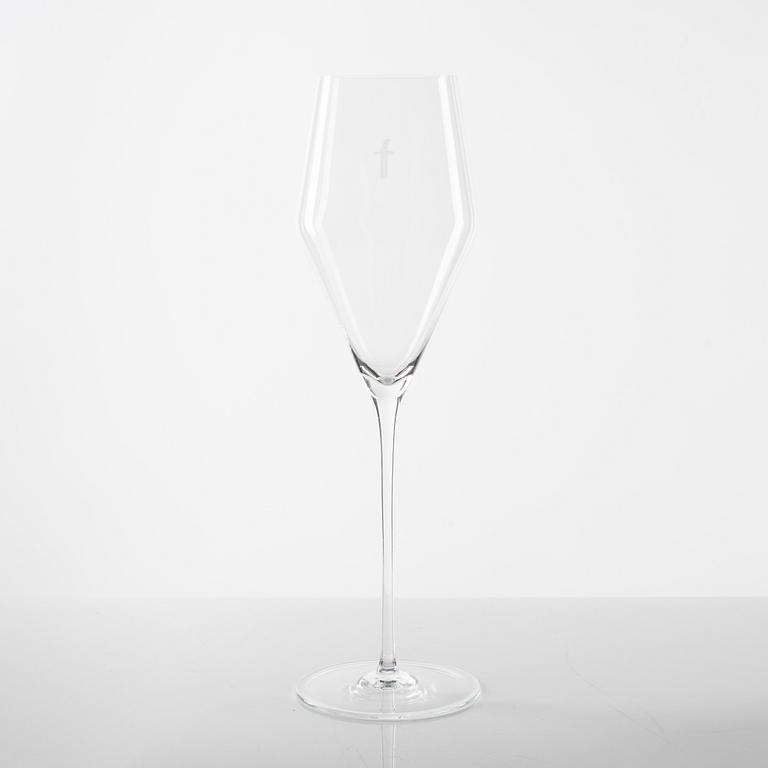 Hans Denk, champagneglas, 12 st, "Denk'Art", Zalto, Österrike.