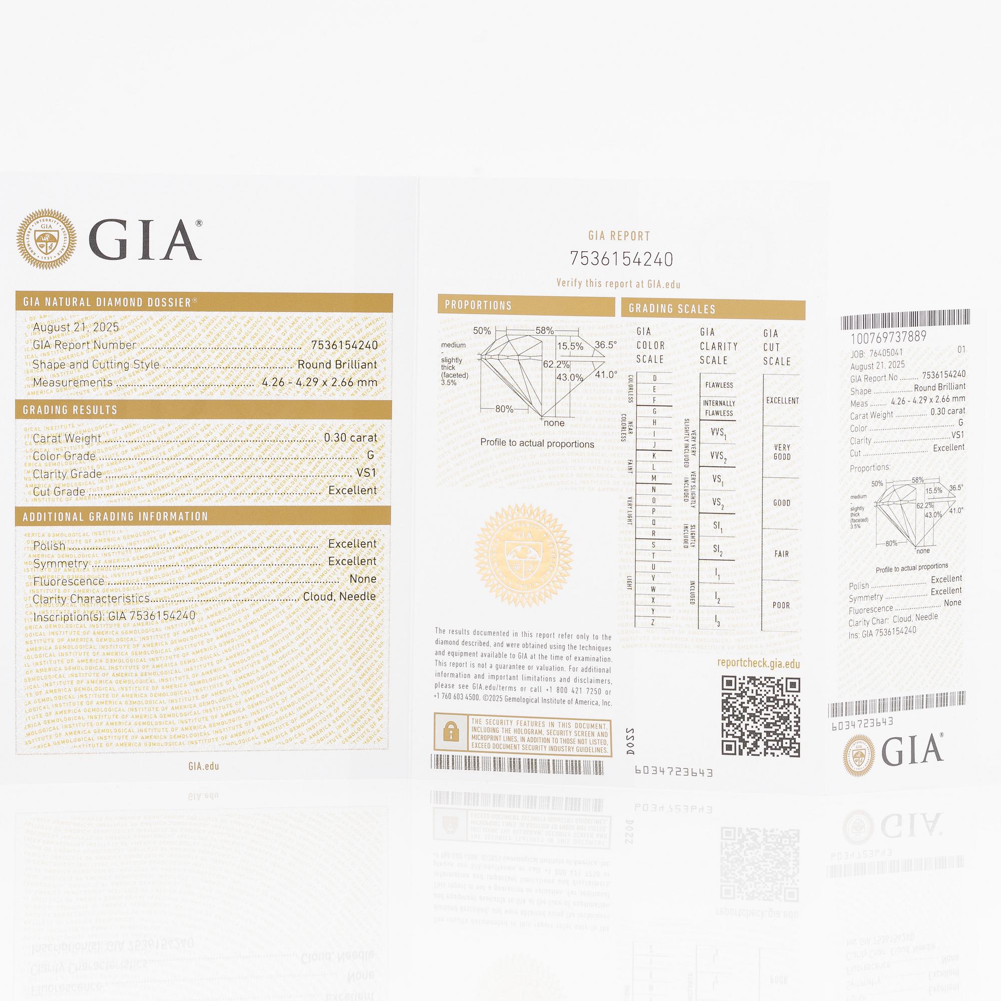 Earrings 18K white gold with brilliant-cut diamonds, accompanying GIA dossier.